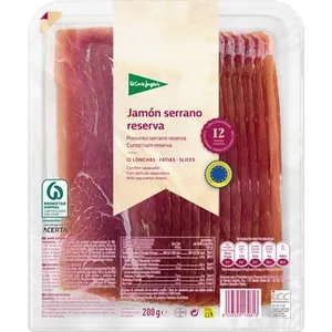 Jamón Serrano Reserva ETG en Lonchas Curación Mínima 12 Meses el Corte Ingles