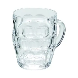Jarra de Cerveza Fabricada en Vidrio con Asa y Relieve Exterior, 0,53 Litros, Actuel.
