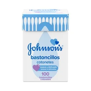 Johnson´s Baby Bastoncillos para Bebé, Niños y Adultos de Papel con Extremos de Algodón 100% Puro 100 Uds.