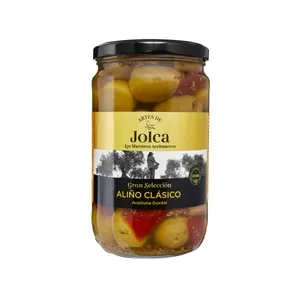 Jolca Aceitunas Gordal sin Hueso con Pimiento y Ajo 680 G.