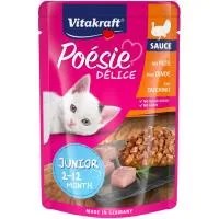 Alimento Junior con Pavo para Gato Vitakraft Poesie, sobre 85 G