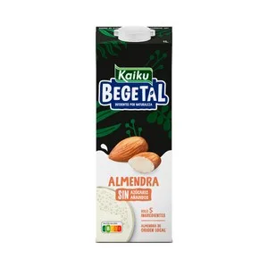 Kaiku Bebida de Almendras 100% Vegetal, sin Azúcares Añadidos Begetal 1 L. 1000 ML