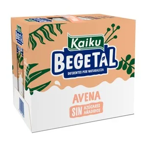 Kaiku Bebida de Avena sin Azúcares Añadidos Begetal 6 X 1 L. 6000 ML