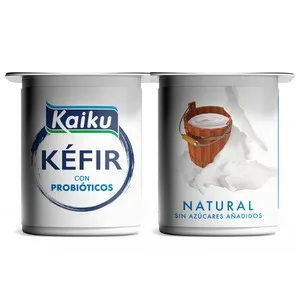 Kaiku Kéfir Natural con Probióticos, sin Azúcares Añadidos 4 X 125 G. 500 G