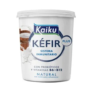 Kaiku Kéfir Natural con Probióticos y Vitaminas B6 y B12 Plus 350 G.