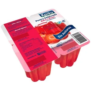 Kaiku Postre Gelificado sin Azúcar con Sabor a Fresa Kaiku 4 X 100 G. 400 G