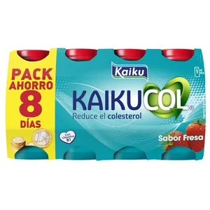Kaikucol Yogur Líquido que Ayuda a Reducir el Colesterol con Sabor a Fresa 8 X 65 G. 520 ML