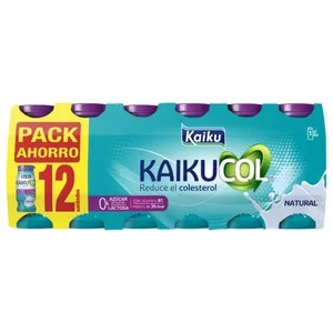Kaikucol Yogur Líquido que Ayuda a Reducir el Colesterol, con Sabor Natural 12 X 65 G. 780 ML
