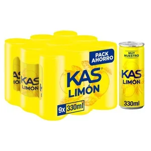 KAS Refresco de Limón Pack 9 Latas de 330 Ml. 2970 ML