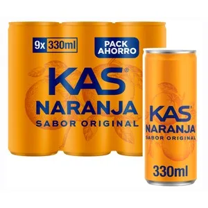 KAS Refresco de Naranja Pack 9 Uds. X 330 Ml. 2970 ML