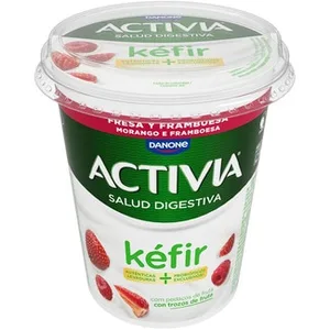 Kéfir con Trozos de Fresa y Frambuesa Danone Activia
