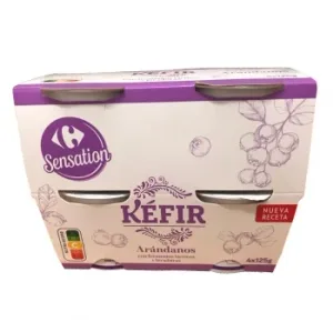 Kéfir de Arándanos Carrefour Sensation Pack de 4 Unidades de 125 G.