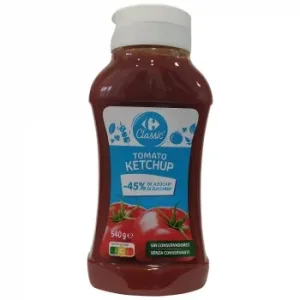 Kétchup -45% de Azúcar Classic Carrefour Envase 540 G.