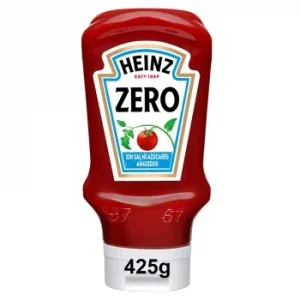 Kétchup Zero Heinz sin Azúcar ni Sal Añadidos Envase 425 G.