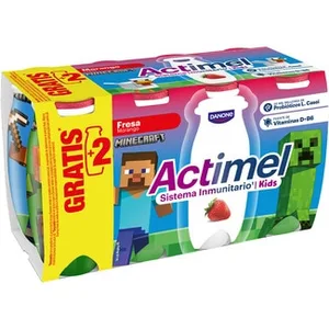 Kids L. Casei con Fresa sin Gluten Pack 6 + 2 Gratis Danone Actimel