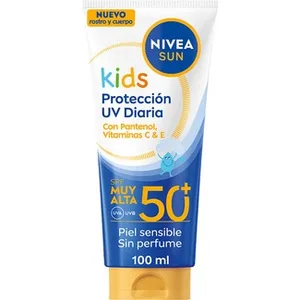 Kids Protección Uv Diaria con Pantenol, Vitaminas C y e Spf50+ Piel Sensible y sin Perfume Nivea SUN