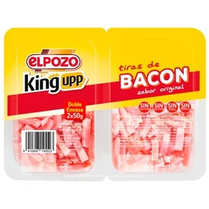 EL Pozo King Upp Bacon Cortado en Tiras, sin Piel ni Ternilla 2 X 50 G. 100 G