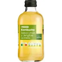 Kombucha Sabor Jengibre, Limón y Té Matcha Eroski, Botella 250 G