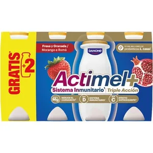 L. Casei con Fresa y Granada Pack 6 + 2 Gratis Danone Actimel