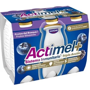 + L. Casei con Mora y Arándanos sin Gluten Pack 6 Danone Actimel