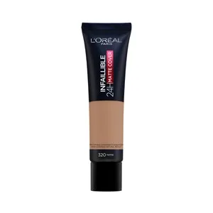 L'oréal Paris Infaillible Matte Cover 24h Tono 320 Tofee Base de Maquillaje de Textura Fundente y Acabado Mate.