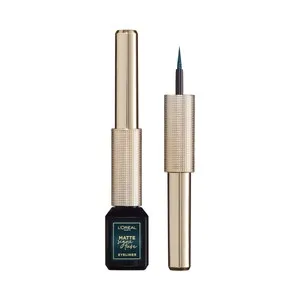 L"oréal Paris Mate Signature Tono 04 Emeraude Perfilador de Ojos Líquido con Acabado Mate e Intenso Color Verde.