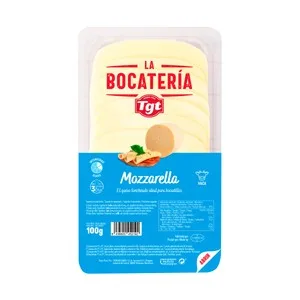TGT la Bocatería Queso Mozzarella en Lonchas 100 + 20 G Gratis. 120 G