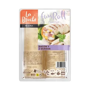 LA Broche Flautas Rellenas de Bacon y 2 Quesos (edam y Cheddar) la Broche 275 G