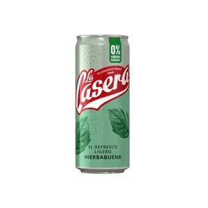 LA Casera Refresco Ligero (gaseosa) Sabor Hierbabuena Lata 33 Cl. 330 ML