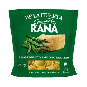 Rana de la Huerta Raviolis de Pasta Fresca Rellenos de Espárragos y Parmigiano Reggiano 250 G.
