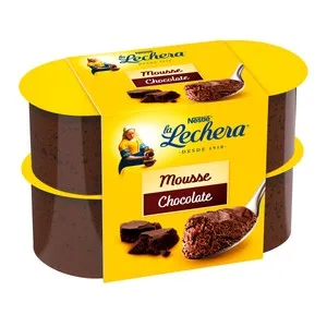 LA Lechera Mousse de Chocolate con un 50% Mínimo de Cacao, de Nestlé 4 X 59 G. 236 G
