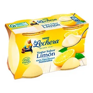 LA Lechera Yogur Cremoso con Sabor a Limón Elaborado con Leche Entera de Origen España de Nestlé 2 X 125 G. 250 G
