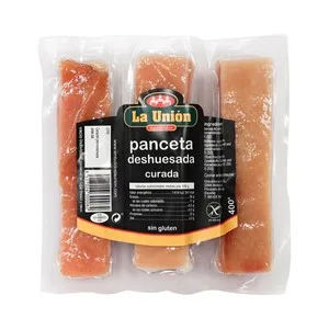 LA Unión Panceta Curada Deshuesada, Envasada al Vacio y Elaborada sin Gluten 400 G.
