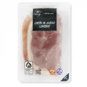 Lacón Cocido al Horno en Lonchas Carrefour el Mercado sin Gluten y sin Lactosa 200 G