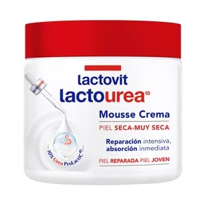 Lactovit Lactourea Crema Textura Mousse Reparadora, para Piel Seca y Muy Seca 400 Ml.