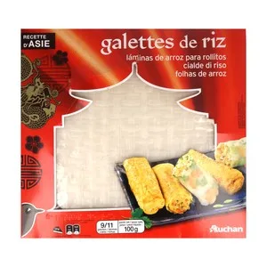 Producto Alcampo Láminas de Arroz para Hacer Rollitos Producto Alcampo 100 G.