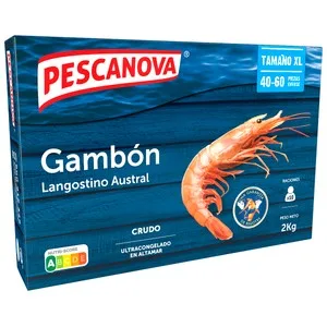 Pescanova Langostino Gambón Austral Gigante XL 20 / 30, Crudos y Ultracongelados, Especial Plancha Pescanova 2 KG (p.n) 2000 G