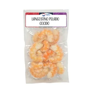 Delfín Langostino Pelado y Cocido, Ultracongelado y Envsado al Vacío Delfín 200 G.