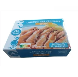 Langostino Vannamei Cocido 30/40 Piezas Carrefour Classic 400 G.