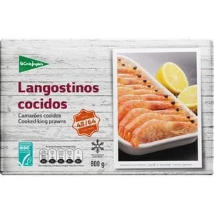 Langostinos Cocidos 48/64 Piezas  el Corte Ingles 800 G