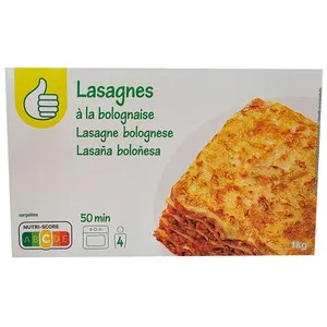 Producto Económico Alcampo Lasaña Boloñesa 1 Kg. 1000 G