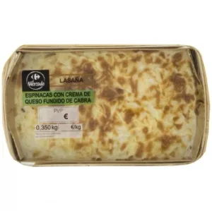 Lasaña de Espinacas y Crema de Queso Fundido de Cabra el Mercado 350 G