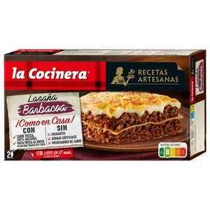 LA Cocinera Lasaña de Pasta Fresca a la Barbacoa (con Carne 100% Nacional) Recetas Artesanas 500 G.