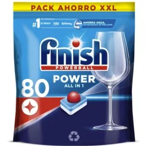 Lavavajillas a Máquina en Pastillas Power All In 1 Finish Powerball 80 Ud.