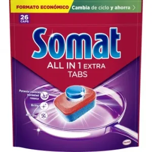 Lavavajillas a Máquina en Pastillas Todo en 1 Somat 26 Ud.