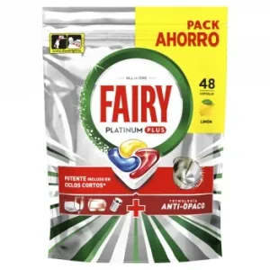 Lavavajillas a Máquina Platinum Plus Pastillas Todo en Uno Limón Fairy 48 Ud.