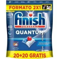 Lavavajillas Máquina Limón Finish Quantum, Bolsa 20+8 Dosis