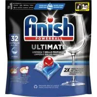 Lavavajillas Máquina Finish Ultimate, Bolsa 16+16 Dosis