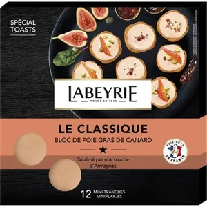 Le Classique Bloc de Foie Gras de Pato en 12 Mini Lonchas sin Gluten Labeyrie