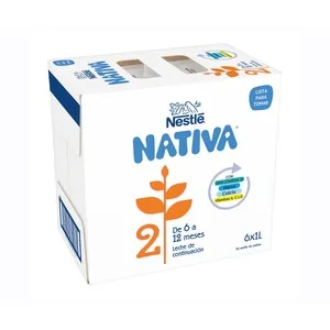 Nativa Leche (2) de Continuación, de 6 a 12 Meses Nativa de Nestlé 6 X 1 L. 6000 ML